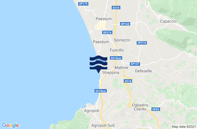 Mapa de mareas Giungano, Italy