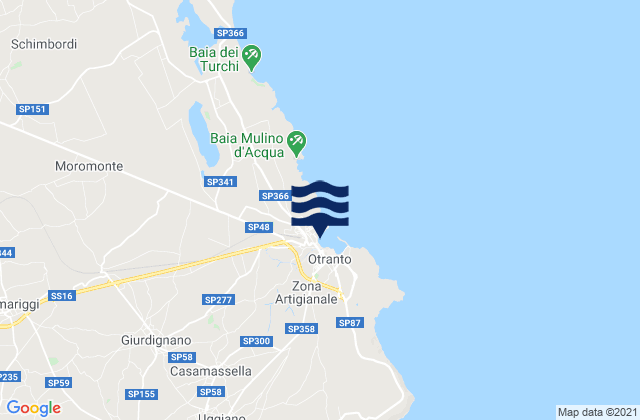 Mapa de mareas Giurdignano, Italy
