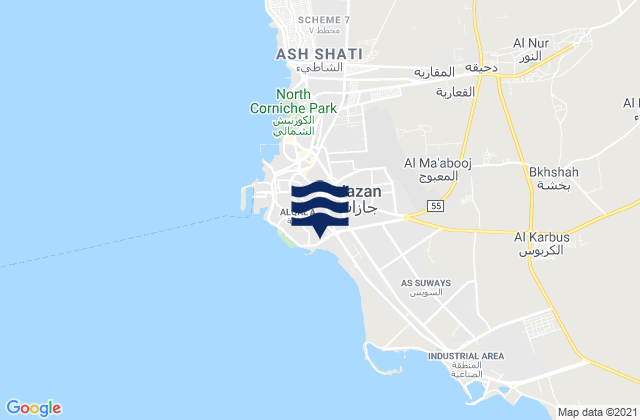 Mapa de mareas Gizan, Saudi Arabia