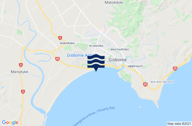 Mapa de mareas Gizzy Pipe (Gisborne), New Zealand