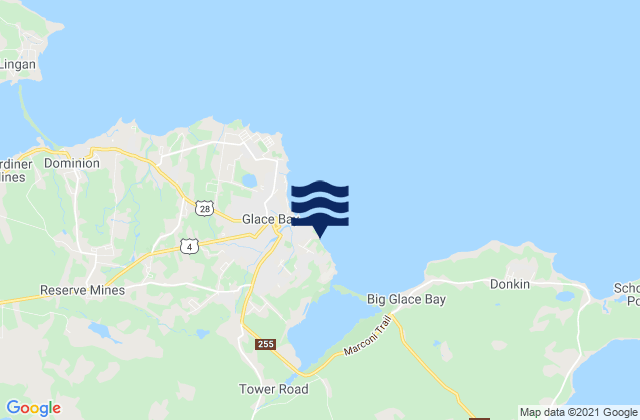 Mapa de mareas Glace Bay Beach, Canada