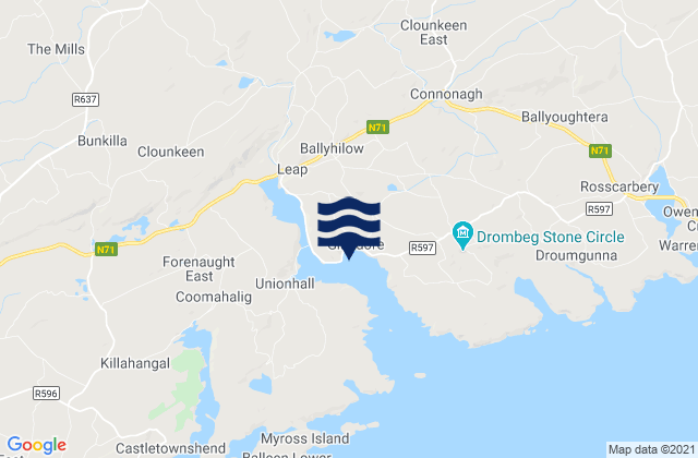 Mapa de mareas Glandore Harbour, Ireland