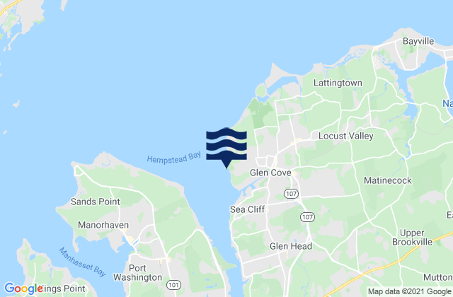Mapa de mareas Glen Cove, United States
