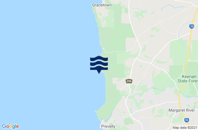 Mapa de mareas Gnoocardup Beach, Australia