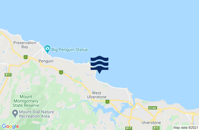 Mapa de mareas Goat Island, Australia