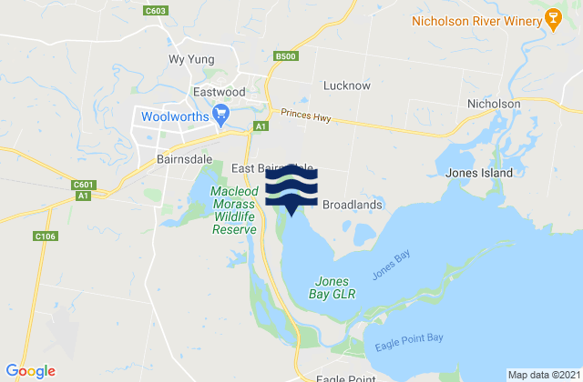 Mapa de mareas Goats Bluff, Australia