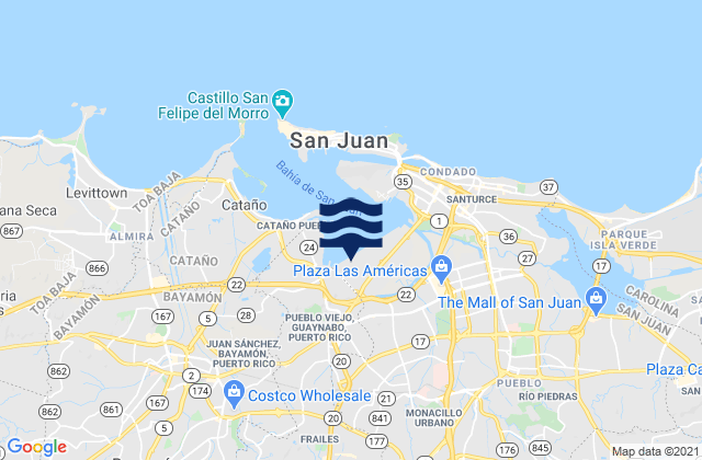 Mapa de mareas Gobernador Piñero Barrio, Puerto Rico
