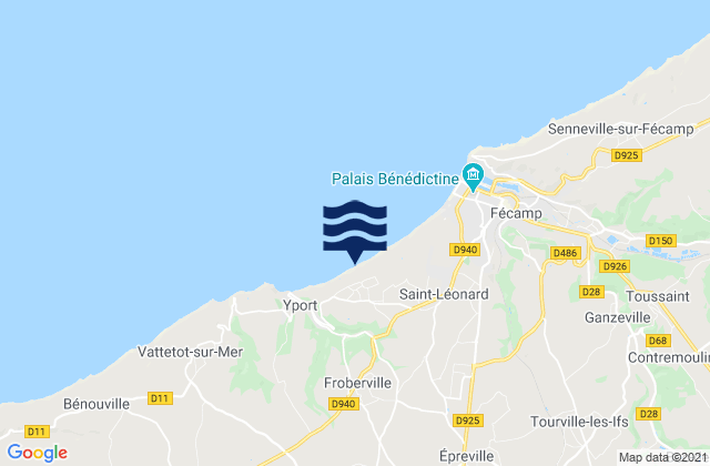 Mapa de mareas Goderville, France