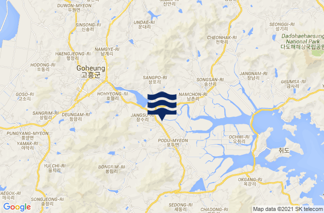 Mapa de mareas Goheung-gun, South Korea