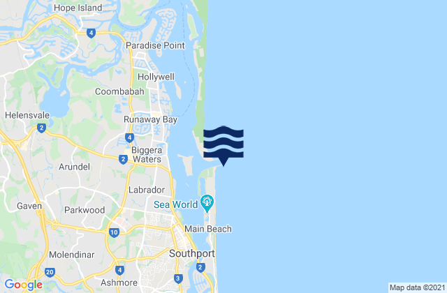 Mapa de mareas Gold Coast Seaway, Australia