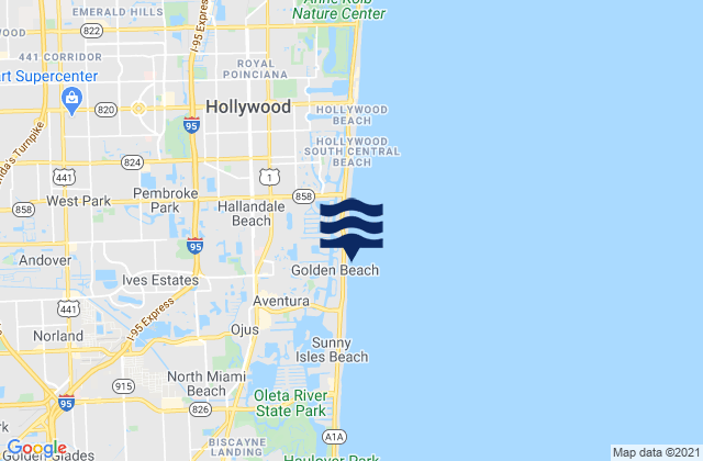 Mapa de mareas Golden Beach, United States