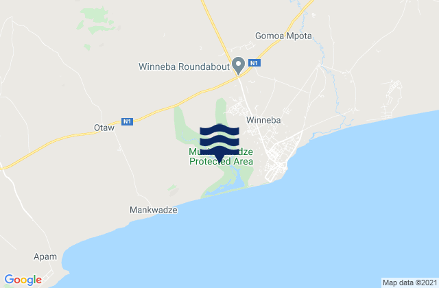 Mapa de mareas Gomoa East, Ghana
