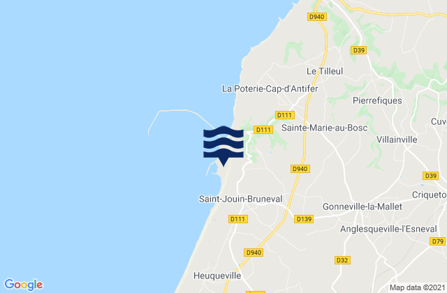Mapa de mareas Gonneville-la-Mallet, France