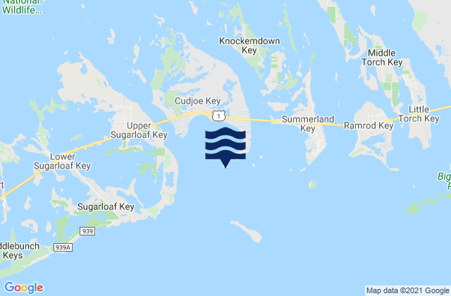Mapa de mareas Gopher Key Cudjoe Bay, United States