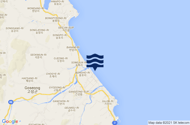 Mapa de mareas Goseong-gun, South Korea