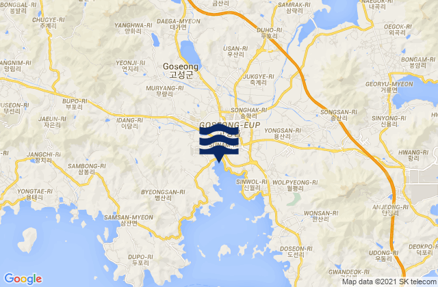 Mapa de mareas Goseong, South Korea
