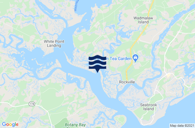 Mapa de mareas Goshen Point south of Wadmalaw River, United States