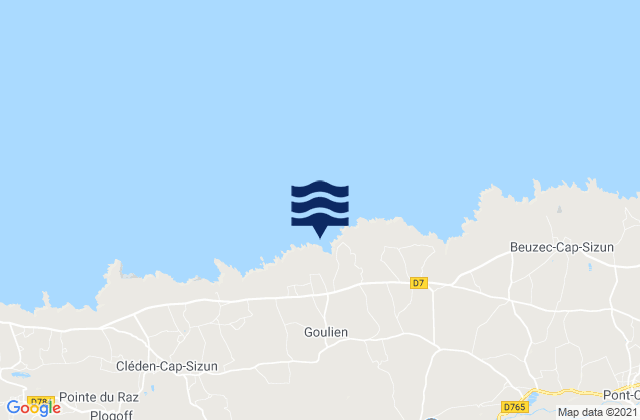 Mapa de mareas Goulien, France