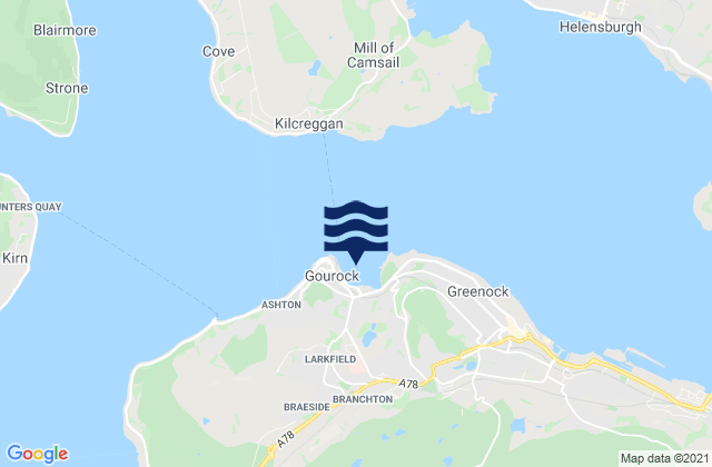 Mapa de mareas Gourock Bay, United Kingdom