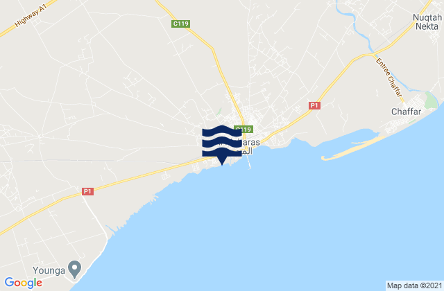 Mapa de mareas Gouvernorat de Sfax, Tunisia