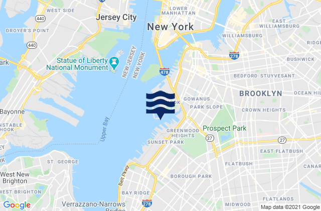 Mapa de mareas Gowanus Bay, United States
