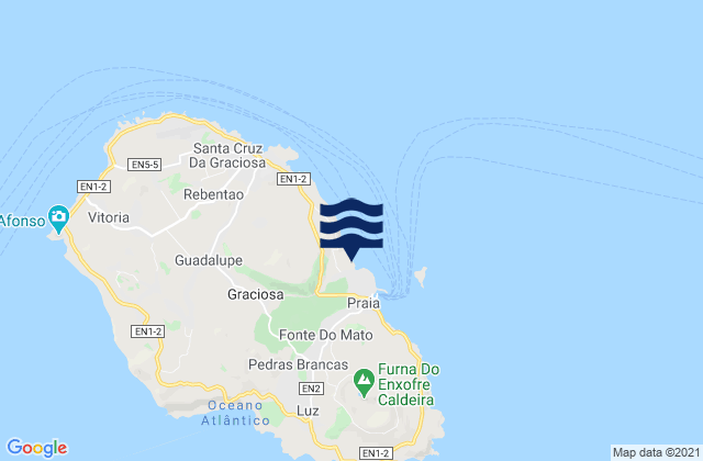 Mapa de mareas Graciosa - Lagou, Portugal