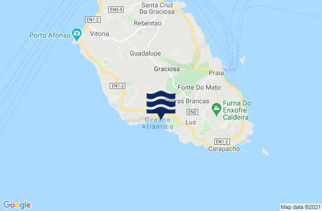 Mapa de mareas Graciosa - Porto da Praia, Portugal