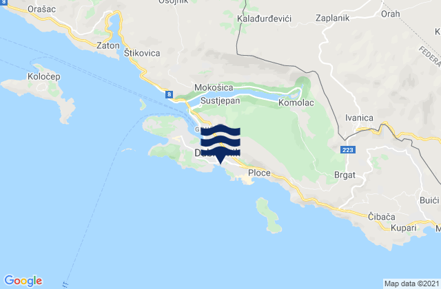 Mapa de mareas Grad Dubrovnik, Croatia