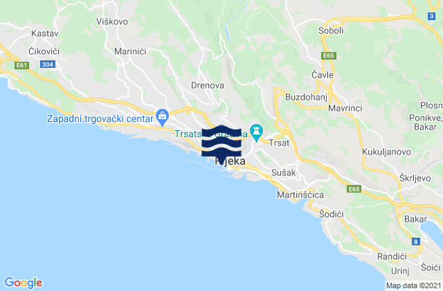 Mapa de mareas Grad Rijeka, Croatia