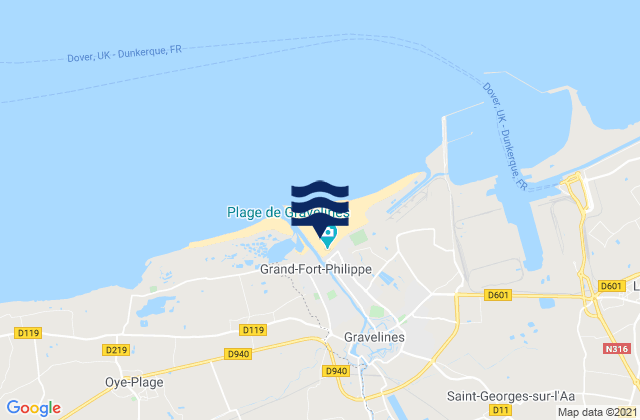 Mapa de mareas Grand-Fort-Philippe, France