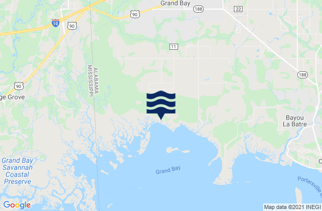 Mapa de mareas Grand Bay, United States