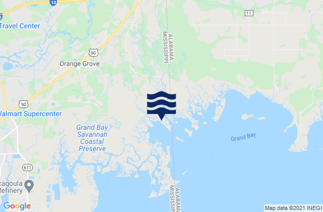 Mapa de mareas Grand Bay Nerr Mississippi Sound, United States