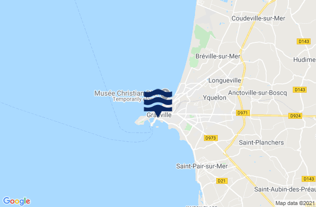 Mapa de mareas Granville, France