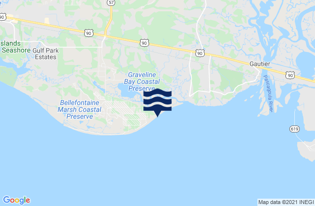 Mapa de mareas Graveline Bay, United States