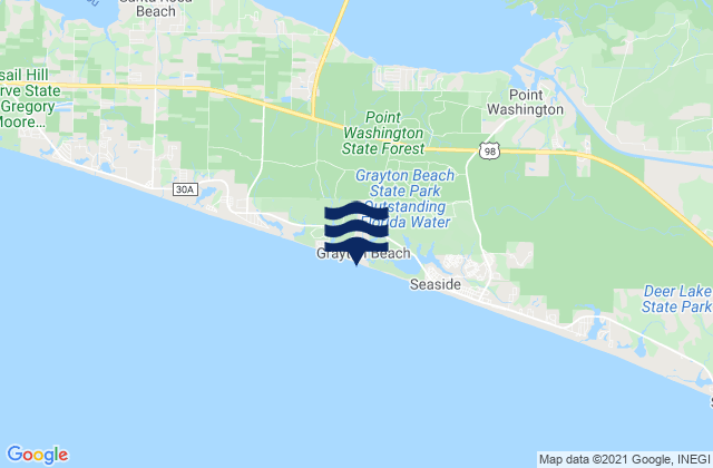 Mapa de mareas Grayton Beach, United States