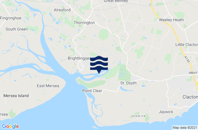Mapa de mareas Great Bentley, United Kingdom