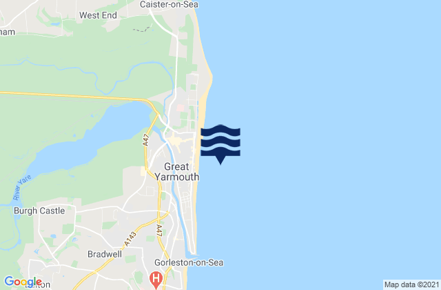 Mapa de mareas Great Yarmouth (Britannia Pier), United Kingdom