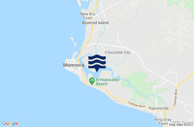 Mapa de mareas Greater Monrovia, Liberia