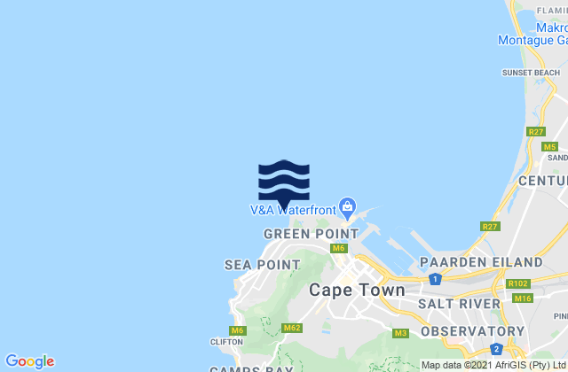 Mapa de mareas Green Point, South Africa