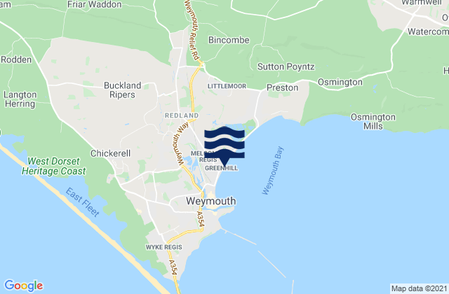 Mapa de mareas Greenhill Beach, United Kingdom
