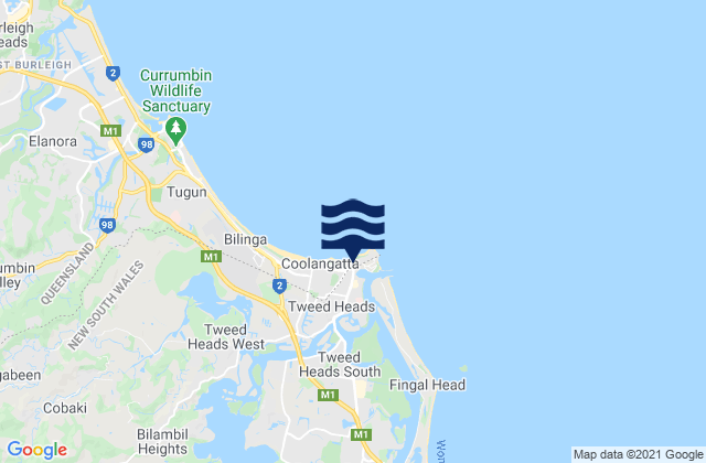 Mapa de mareas Greenmount Beach, Australia