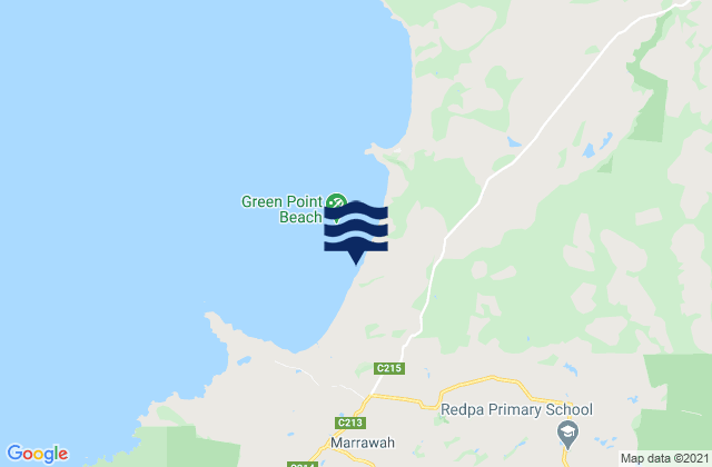 Mapa de mareas Greens Beach, Australia