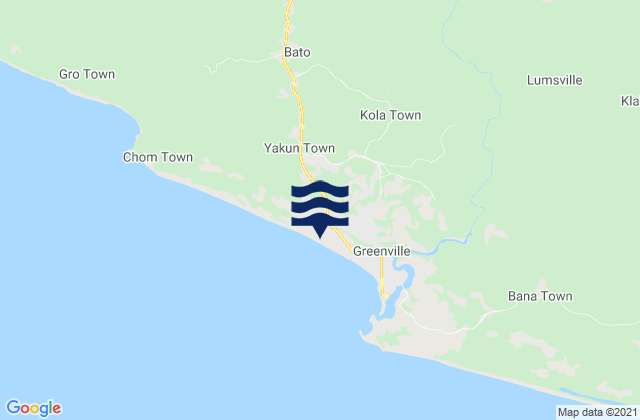 Mapa de mareas Greenville District, Liberia
