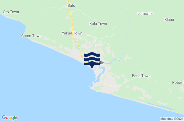 Mapa de mareas Greenville, Liberia