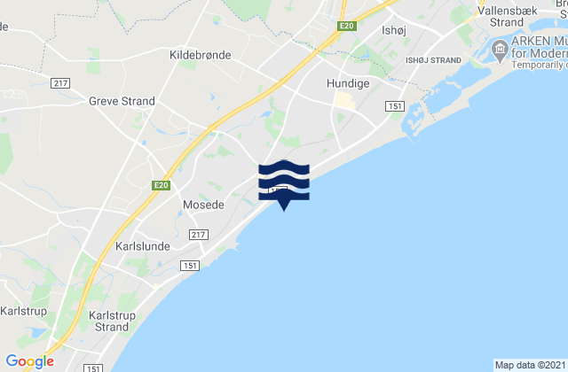 Mapa de mareas Greve, Denmark