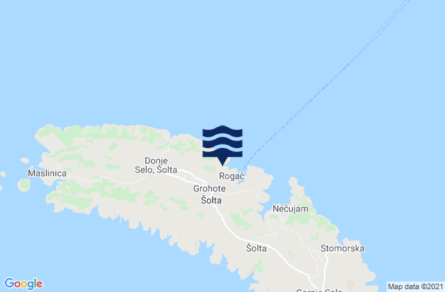 Mapa de mareas Grohote, Croatia