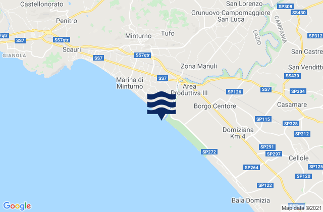 Mapa de mareas Grunuovo-Campomaggiore San Luca, Italy