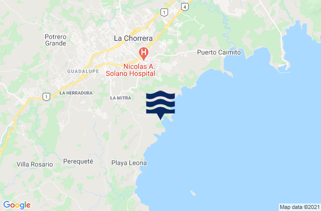 Mapa de mareas Guadalupe, Panama