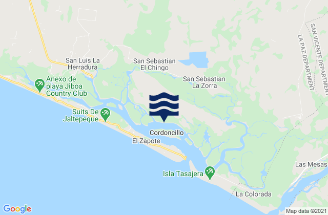 Mapa de mareas Guadalupe, El Salvador