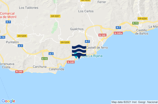 Mapa de mareas Gualchos, Spain